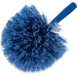 Carlisle FoodService Products Flo-Pac Plastic Round Duster With Soft Bristles, 9 Inches, Blue