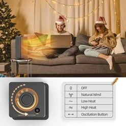 Space Heater, Portable Electric Heater For Bedroom, Ceramic Heater With Thermostat & 90° Oscillation For Large Room Indoor Use, Safe For Children And Pets With Tip-Over & Overheat Protection 12 Space Heater, Portable Electric Heater For Bedroom, Ceramic Heater With Thermostat & 90° Oscillation For Large Room Indoor Use, Safe For Children And Pets With Tip-Over & Overheat Protection -Household Cleaning Supply Store 51RDWIKhUCL