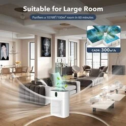 Air Purifiers For Home Large Room Up To 1076 Sq Ft With PM 2.5 Display Air Quality Sensor, MORENTO H13 True HEPA Filter Remove 99.97% Of Pet Hair With Double-sided Air Inlet, 24dB For Bedroom, White 10 Air Purifiers For Home Large Room Up To 1076 Sq Ft With PM 2.5 Display Air Quality Sensor, MORENTO H13 True HEPA Filter Remove 99.97% Of Pet Hair With Double-sided Air Inlet, 24dB For Bedroom, White -Household Cleaning Supply Store 51S6pCKUKCL