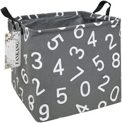 FANKANGSquare Nursery Hamper Storage Bins Canvas Laundry Basket Foldable With Waterproof PE Coating Large Storage Baskets Gift Baskets For Children, Office, Bedroom, Clothes,Toys (Square Black Lines) -Household Cleaning Supply Store 51SfKKboJXL. AC