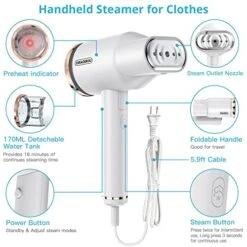 Portable Steamer For Clothes, Oragerju 2 In 1 Handheld Steamer And Iron, 15s Fast Heat-up, 2 Steam Modes, 1200w Auto Shut-Off Garment Steamer For Travel And Home, 170ML Detachable Water Tank 9 Portable Steamer For Clothes, Oragerju 2 In 1 Handheld Steamer And Iron, 15s Fast Heat-up, 2 Steam Modes, 1200w Auto Shut-Off Garment Steamer For Travel And Home, 170ML Detachable Water Tank -Household Cleaning Supply Store 51Sh8pcrGBL