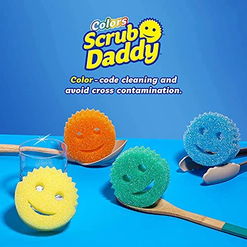 Scrub Daddy Sponge Set Color Variety Pack - Scratch-Free Multipurpose Dish Sponge - BPA Free & Made With Polymer Foam - Stain & Odor Resistant Kitchen Sponge (4 Count) 3 Scrub Daddy Sponge Set Color Variety Pack - Scratch-Free Multipurpose Dish Sponge - BPA Free & Made With Polymer Foam - Stain & Odor Resistant Kitchen Sponge (4 Count)