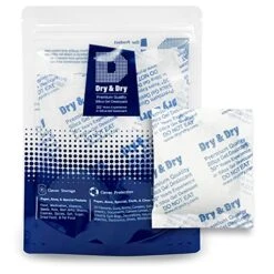 50 Gram Pack Of 10 "Dry & Dry" Silica Gel Packets Desiccant Dehumidifier - Rechargeable Silica Packets For Moisture Absorber