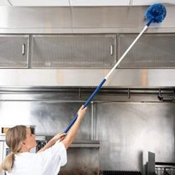 Carlisle FoodService Products Flo-Pac Plastic Round Duster With Soft Bristles, 9 Inches, Blue -Household Cleaning Supply Store 51V2sf6MsoL