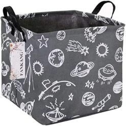FANKANGSquare Nursery Hamper Storage Bins Canvas Laundry Basket Foldable With Waterproof PE Coating Large Storage Baskets Gift Baskets For Children, Office, Bedroom, Clothes,Toys (Square Black Lines) -Household Cleaning Supply Store 51VqlXW4WgL. AC