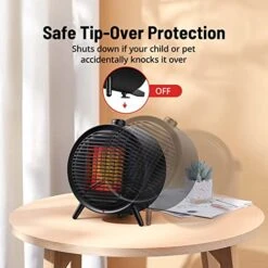 GENERIC Space Heater, 1500W Small Space Heater Energy Efficient PTC Ceramic Portable Heater With Thermostat, Tip-Over, Overheat Protection, Desk Electric Heater For Bedroom Office & Indoor Use -Household Cleaning Supply Store 51WMNgujRXL