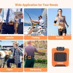 Waist Fan, Portable Cooling Fan 10000mAh Clip Fan, 24H Working Time Personal Camping Belt Fan With LED SOS Light, 3 Speeds 15500RPM Strong Airflow Wearable Fan For Jobsite, Farm, Fishing, Gardening -Household Cleaning Supply Store 51WrfVrJ03L