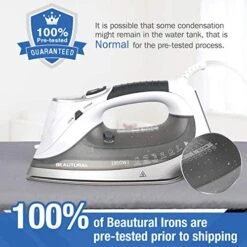 BEAUTURAL 1800-Watt Steam Iron With Digital LCD Screen, Double-Layer And Ceramic Coated Soleplate, 3-Way Auto-Off, 9 Preset Temperature And Steam Settings For Variable Fabric Gray -Household Cleaning Supply Store 51YEz2FEqQL
