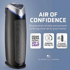 Germ Guardian Air Purifier With HEPA 13 Filter, Removes 99.97% Of Pollutants, Covers Large Room Up To 743 Sq. Foot Room In 1 Hr, UV-C Light Helps Reduce Germs, Zero Ozone Verified, 22", Gray, AC4825E -Household Cleaning Supply Store 51YWKACls0L