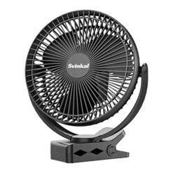 Svinkal Portable Desk Fan, 10000mAh Battery Powered Fan, Camping Clip On Fan With Type C Charging Ports, Supports 720° Adjustment, 4 Speed, 8inch USB Personal Fan For Travel, Office, Bedroom.