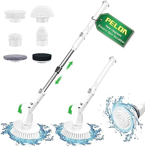 Electric Spin Scrubber, 520RPM Cordless Cleaning Brush With 6 Replaceable Brush Heads & Adjustable Extension Long Handle Power Shower Scrubber For Cleaning Bathroom Tub Grout Floor Wall Sink Tile 7 Electric Spin Scrubber, 520RPM Cordless Cleaning Brush With 6 Replaceable Brush Heads & Adjustable Extension Long Handle Power Shower Scrubber For Cleaning Bathroom Tub Grout Floor Wall Sink Tile - Image 5