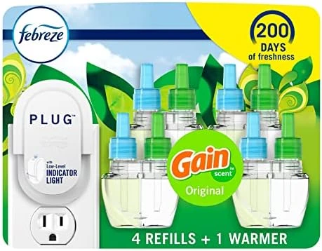 Febreze Plug In Air Fresheners, Gain Original Scent, Odor Fighter For Strong Odors, 1 Warmer + 4 Oil Refills 8 Febreze Plug In Air Fresheners, Gain Original Scent, Odor Fighter For Strong Odors, 1 Warmer + 4 Oil Refills - Image 6