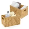 GRANNY SAYS Wicker Storage Baskets, Woven Baskets For Shelves, Waterproof Bathroom Baskets For Organizing, Wicker Baskets With Handles, Nature, 2-Pack -Household Cleaning Supply Store 51a100j4vUL