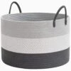 HiChen XXL Large Blanket Basket With Handles, Woven Rope Storage Basket For Toys, Towels, Baby Nursery Laundry Basket, Decorative Gift Basket, Nursery Hamper Storage Bin, 21.7 X 13.8 Inches, 83L, Grey 1 HiChen XXL Large Blanket Basket With Handles, Woven Rope Storage Basket For Toys, Towels, Baby Nursery Laundry Basket, Decorative Gift Basket, Nursery Hamper Storage Bin, 21.7 X 13.8 Inches, 83L, Grey -Household Cleaning Supply Store 51aLNegdovL