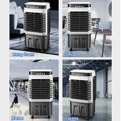BeiLiHe Portable Evaporative Air Cooler, 3 Speeds Cooling Fan With 4 Ice Box, 120°Oscillation Swamp Cooler With 4 Universal Wheel, 40L Water Tank, Mechanical & Remote Control (Color : Mechanical) -Household Cleaning Supply Store 51aVdVB8KOL