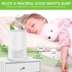 InvisiClean Stella HEPA Filter Air Purifier - Portable Desktop Air Purifier For Home - Odor Eliminating & Allergy Air Purifier For Baby Room & Bedroom With UV Light + Negative Ion Generator/Ionizer 15 InvisiClean Stella HEPA Filter Air Purifier - Portable Desktop Air Purifier For Home - Odor Eliminating & Allergy Air Purifier For Baby Room & Bedroom With UV Light + Negative Ion Generator/Ionizer -Household Cleaning Supply Store 51bggEG8ycL
