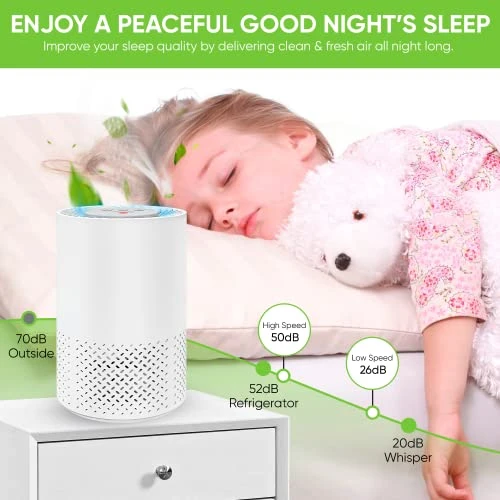 InvisiClean Stella HEPA Filter Air Purifier - Portable Desktop Air Purifier For Home - Odor Eliminating & Allergy Air Purifier For Baby Room & Bedroom With UV Light + Negative Ion Generator/Ionizer 9 InvisiClean Stella HEPA Filter Air Purifier - Portable Desktop Air Purifier For Home - Odor Eliminating & Allergy Air Purifier For Baby Room & Bedroom With UV Light + Negative Ion Generator/Ionizer - Image 7