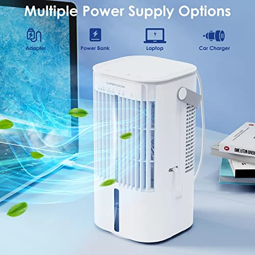 Portable Air Conditioner, 900ML Evaporative Air Cooler Fan With 2 Timer 2 Mist, Portable Air Cooler With 3 Speeds 7 Colors, Room Air Conditioner Portable For Room Office Car Camping 8 Portable Air Conditioner, 900ML Evaporative Air Cooler Fan With 2 Timer 2 Mist, Portable Air Cooler With 3 Speeds 7 Colors, Room Air Conditioner Portable For Room Office Car Camping - Image 6