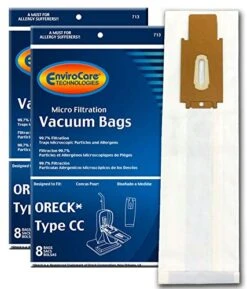 EnviroCare Replacement MicroFiltration Vacuum Bags Made To Fit Oreck Type CC, XL. Hoover ONEPWR Upright Vacuums 16 Pack