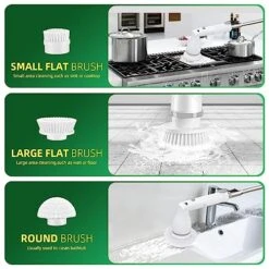 Electric Spin Scrubber, 520RPM Cordless Cleaning Brush With 6 Replaceable Brush Heads & Adjustable Extension Long Handle Power Shower Scrubber For Cleaning Bathroom Tub Grout Floor Wall Sink Tile 9 Electric Spin Scrubber, 520RPM Cordless Cleaning Brush With 6 Replaceable Brush Heads & Adjustable Extension Long Handle Power Shower Scrubber For Cleaning Bathroom Tub Grout Floor Wall Sink Tile -Household Cleaning Supply Store 51cyNJCYtAL