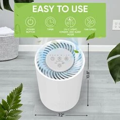 InvisiClean Stella HEPA Filter Air Purifier - Portable Desktop Air Purifier For Home - Odor Eliminating & Allergy Air Purifier For Baby Room & Bedroom With UV Light + Negative Ion Generator/Ionizer 14 InvisiClean Stella HEPA Filter Air Purifier - Portable Desktop Air Purifier For Home - Odor Eliminating & Allergy Air Purifier For Baby Room & Bedroom With UV Light + Negative Ion Generator/Ionizer -Household Cleaning Supply Store 51czHhMNfsL