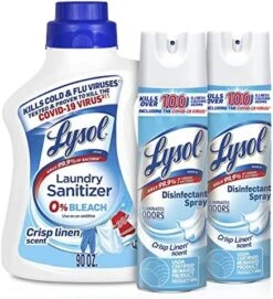 Lysol Disinfecting Wipes, Lemon And Lime Blossom 80ct (Pack Of 4) + Lysol Laundry Sanitizer, Laundry Detergent Additive, Crisp Linen 90oz + Lysol Disinfecting Spray, Crisp Linen 19oz (Pack Of 2) 11 Lysol Disinfecting Wipes, Lemon And Lime Blossom 80ct (Pack Of 4) + Lysol Laundry Sanitizer, Laundry Detergent Additive, Crisp Linen 90oz + Lysol Disinfecting Spray, Crisp Linen 19oz (Pack Of 2) -Household Cleaning Supply Store 51dLgq6gPqL. AC