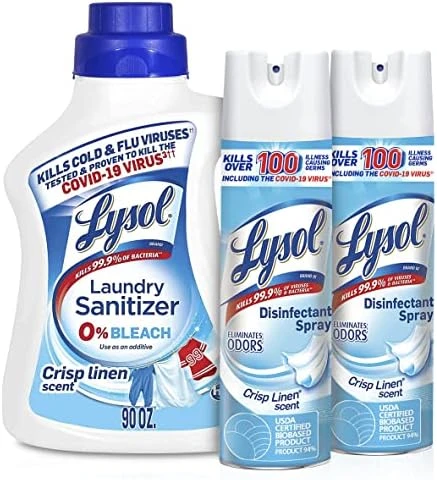 Lysol Disinfecting Wipes, Lemon And Lime Blossom 80ct (Pack Of 4) + Lysol Laundry Sanitizer, Laundry Detergent Additive, Crisp Linen 90oz + Lysol Disinfecting Spray, Crisp Linen 19oz (Pack Of 2) 7 Lysol Disinfecting Wipes, Lemon And Lime Blossom 80ct (Pack Of 4) + Lysol Laundry Sanitizer, Laundry Detergent Additive, Crisp Linen 90oz + Lysol Disinfecting Spray, Crisp Linen 19oz (Pack Of 2) - Image 5