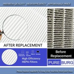 PUREBURG Replacement True HEPA Filter Compatible With Hamilton Beach TrueAir Compact Pet Air Purifiers 04383 04384 04385 04386, Part # 990051000,H13 High-efficiency Air Clean Dust Voc Odor,2-Pack -Household Cleaning Supply Store 51dXAHXI4dL