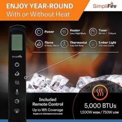 SIMPLIFIRE Allusion Platinum 60" Linear Electric Fireplace - Black, SF-ALLP60-BK -Household Cleaning Supply Store 51dgFDmCsfL