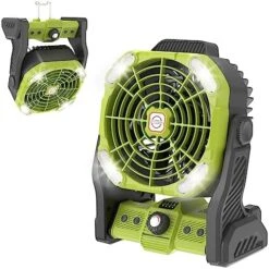 PINSAI Camping Fan, Tent Fans For Camping With Lights,Portable Camping Fan With LED Lantern, USB Desk Fan With Hanging Hook For Tent,Car -Household Cleaning Supply Store 51e7XyoMiwL. AC
