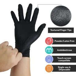 Reli. Black Nitrile Gloves (Large)