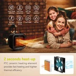 Small Portable Space Heater,Oscillating Electric Ceramic Heater Adjustable, Energy Efficient Electric Heater With Tip-Over & Overheat Protection -Household Cleaning Supply Store 51eJzWDtqSL