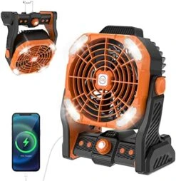 PINSAI Camping Fan, Tent Fans For Camping With Lights,Portable Camping Fan With LED Lantern, USB Desk Fan With Hanging Hook For Tent,Car -Household Cleaning Supply Store 51eXbFPaWPL. AC
