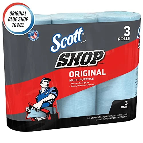 Scott Shop Towels Original (75143), Blue, 55 Towels/Standard Roll, 30 Rolls/Case (10 Bundles Of 3 Rolls), 1,650 Towels/Case 4 Scott Shop Towels Original (75143), Blue, 55 Towels/Standard Roll, 30 Rolls/Case (10 Bundles Of 3 Rolls), 1,650 Towels/Case - Image 2