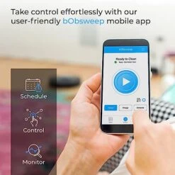 BObsweep PetHair Vision Robot Vacuum Cleaner, Battery-Powered Cordless Vacuum, Smart Floor Cleaner, 13” L X 13” W X 3” H, BlackBerry -Household Cleaning Supply Store 51gZitTAHYL