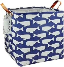 FANKANGSquare Nursery Hamper Storage Bins Canvas Laundry Basket Foldable With Waterproof PE Coating Large Storage Baskets Gift Baskets For Children, Office, Bedroom, Clothes,Toys (Square Black Lines) -Household Cleaning Supply Store 51gdJPfoj2L. AC