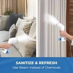 PurSteam 1400-Watt Steamer For Clothes, Wrinkle Remover, Fast Heat-up, Large Detachable Water Tank, Exact Measure Filler Cup And 2 In 1 Brush Included -Household Cleaning Supply Store 51hCZdMjINL