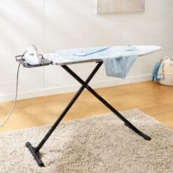 Amazon Basics Ironing Board Medium 122x38 Cm With Iron Rest H Shape, Black -Household Cleaning Supply Store 51hSuhpStsL