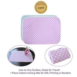 BRAMING Ironing Board Cover And Pad,100% Cotton And Heavy Duty Thick Padding With 1 Ironing Mat, Elasticized Edges, Fits Standard Sized Boards 15”X 54”(Purple And White Dots) -Household Cleaning Supply Store 51he4Ho53FL