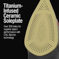 CHI Steam Iron For Clothes With 300+ Holes For Powerful Steaming, Temperature Guide Dial, 1700 Watts, XL 10’ Cord, 3-Way Auto Shutoff, Titanium Infused Ceramic Soleplate, Silver -Household Cleaning Supply Store 51hkrIVGsTL