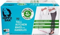 Plant Based - Hippo Sak Tall Kitchen Bags With Handles, 13 Gallon (45 Count) -Household Cleaning Supply Store 51i6nFieRoL. AC