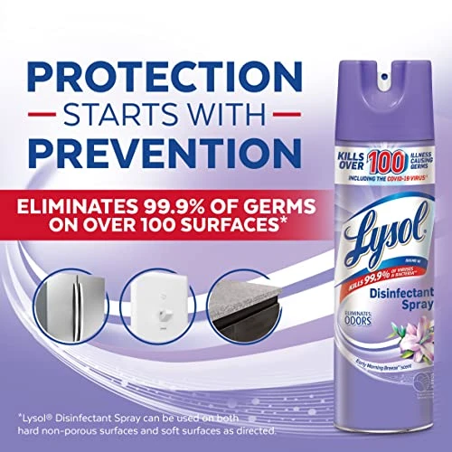 Lysol Disinfectant Spray, Sanitizing And Antibacterial Spray, For Disinfecting And Deodorizing, Early Morning Breeze, 19 Fl Oz (Pack Of 2), Packaging May Vary 7 Lysol Disinfectant Spray, Sanitizing And Antibacterial Spray, For Disinfecting And Deodorizing, Early Morning Breeze, 19 Fl Oz (Pack Of 2), Packaging May Vary - Image 5