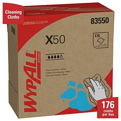 WYPALL 83550 X50 Cloths, POP-UP Box, 9 1/10 X 12 1/2, White, 176 Per Box (Case Of 10 Boxes) 4 WYPALL 83550 X50 Cloths, POP-UP Box, 9 1/10 X 12 1/2, White, 176 Per Box (Case Of 10 Boxes) - Image 2