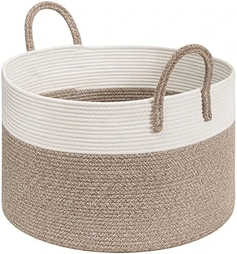 INDRESSME XXXLarge Woven Rope Basket 21" X 14" Blanket Storage Basket With Long Handles Decorative Clothes Hamper Basket Extra Large Baskets For Blankets Pillows 15 INDRESSME XXXLarge Woven Rope Basket 21" X 14" Blanket Storage Basket With Long Handles Decorative Clothes Hamper Basket Extra Large Baskets For Blankets Pillows - Image 13