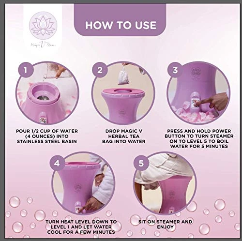 Magic V Steam Seat Yoni Kit, 5 Pack Herbs Bundle 30 Steam Sessions, Portable Vaginal Spa, Sitz Bath Better Results With Longer Consistent Steam Sessions (Lavender) 5 Magic V Steam Seat Yoni Kit, 5 Pack Herbs Bundle 30 Steam Sessions, Portable Vaginal Spa, Sitz Bath Better Results With Longer Consistent Steam Sessions (Lavender) - Image 3
