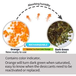 Wisesorb 2LBS [1 Quart] Premium Silica Gel Desiccant [Orange To Dark Green, Industry Standard 2-4 Mm], Indicatong Desiccant Beads, Reusable Moisture Absorber Beads For Storage -Household Cleaning Supply Store 51lcKWQ24EL