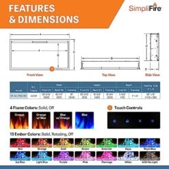SIMPLIFIRE Allusion Platinum 60" Linear Electric Fireplace - Black, SF-ALLP60-BK -Household Cleaning Supply Store 51m1asByDQL
