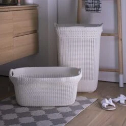 Curver Knit Rectangular Clothes Box, White, 57 Litre 13 Curver Knit Rectangular Clothes Box, White, 57 Litre -Household Cleaning Supply Store 51mEBuJg8kL