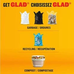 Glad White Garbage Bags - X-Small 15 Litres - Febreze Fresh Clean Scent, 52 Trash Bags -Household Cleaning Supply Store 51mWfWFwJhL