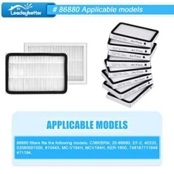 Leadaybetter 8 Pack Vacuum Cleaner HEPA Filter Replacement For Kenmore EF-2, Replace Part #86880……
